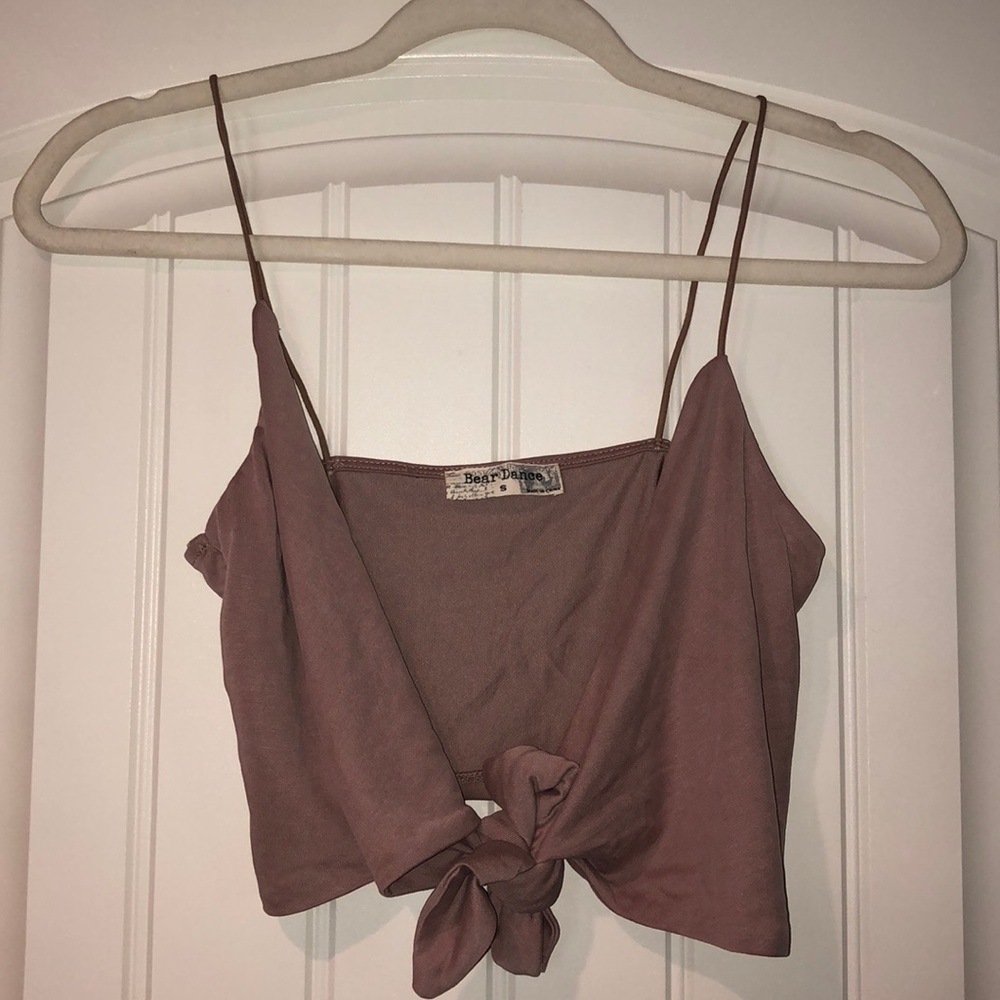 Lilac Tie In Front Crop Top